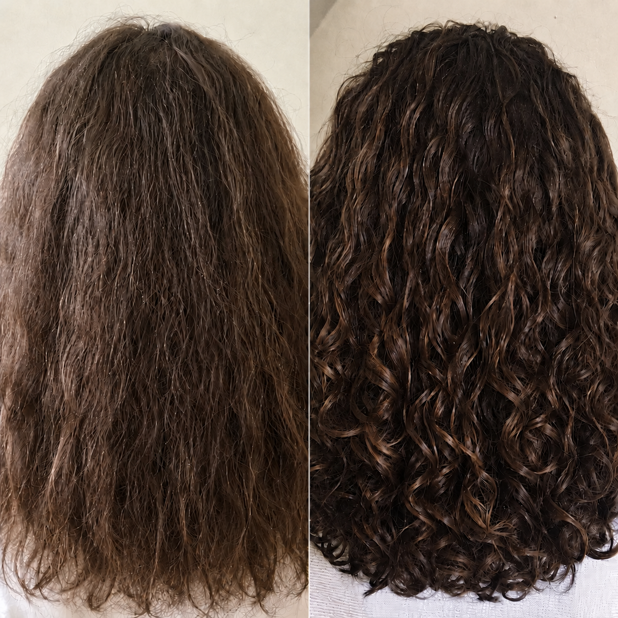Skin texture before and after using Lavero shower filter
