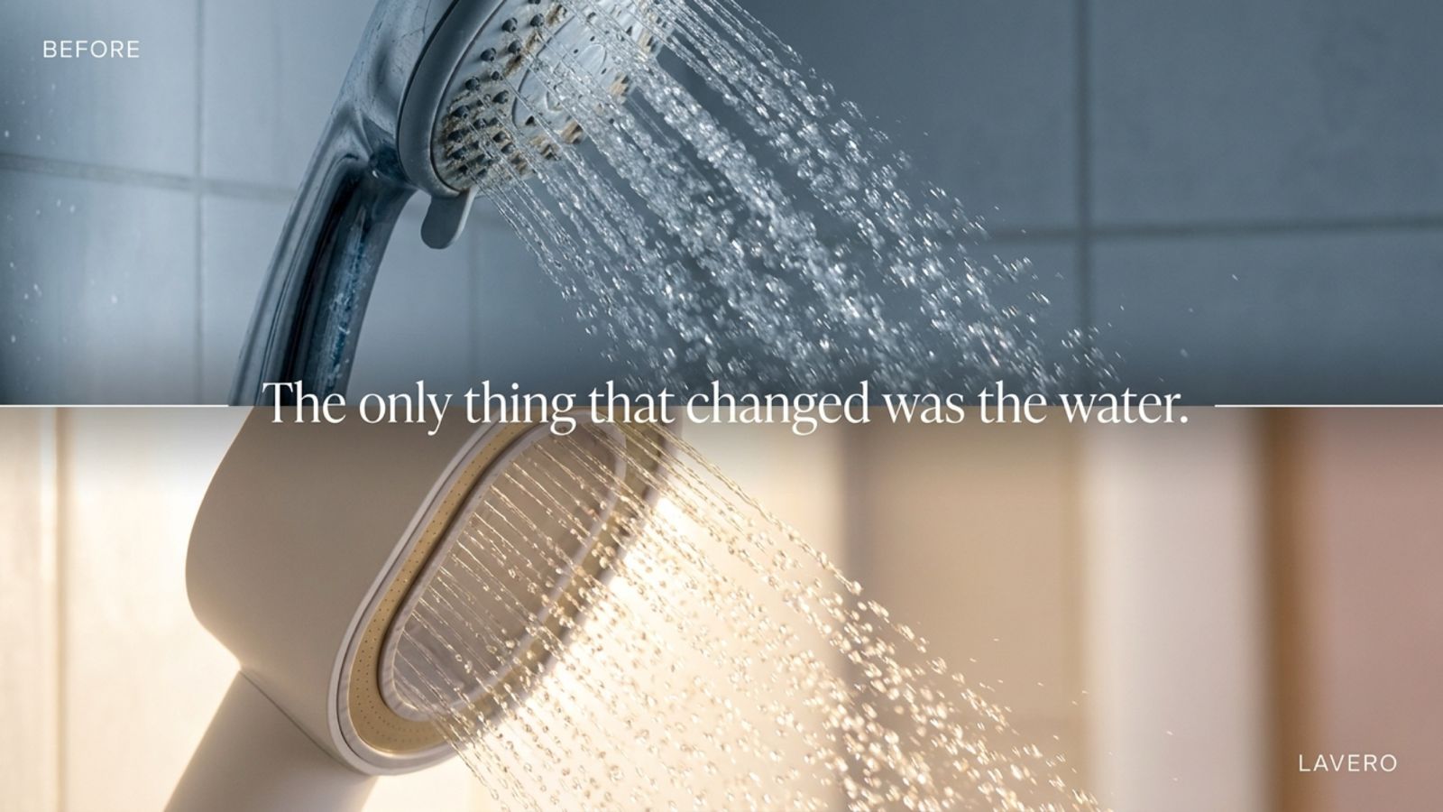 Before and after Lavero — the only thing that changed was the water